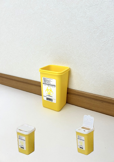 黄色いプラスチック容器